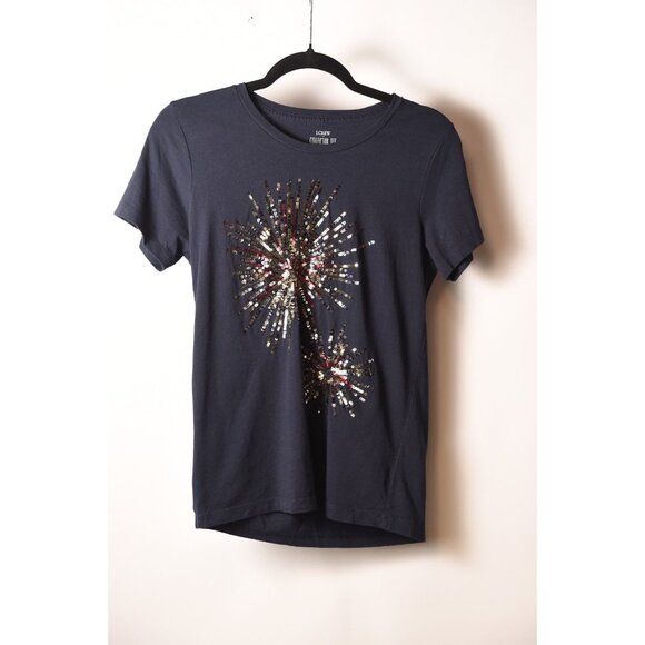 J. Crew Re-Imagined Fireworks Tee Shirt Navy Size Small Collector Tee - Picture 1 of 9